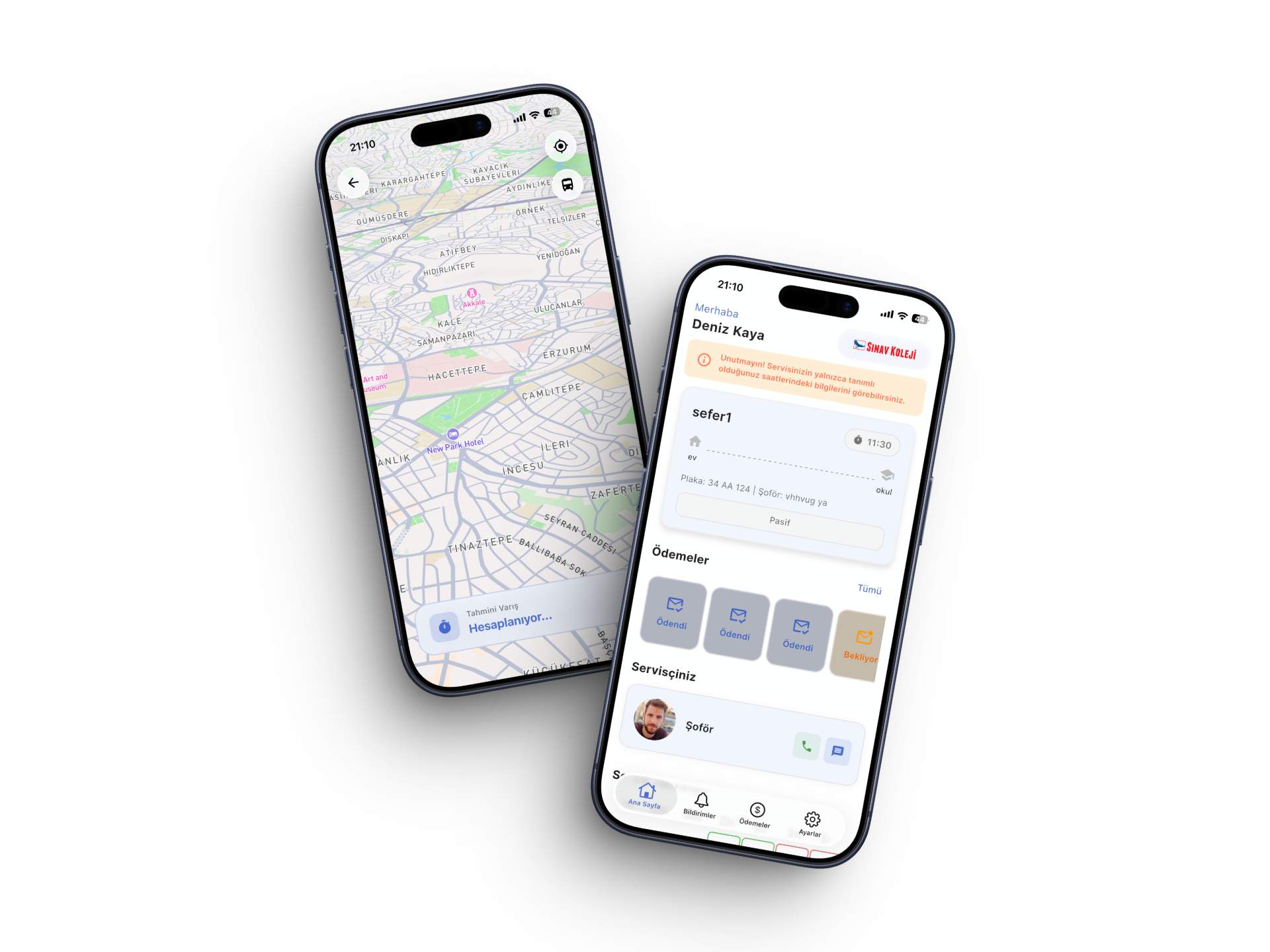 ServIS Mobil Servis Takip Uygulaması Görünümü